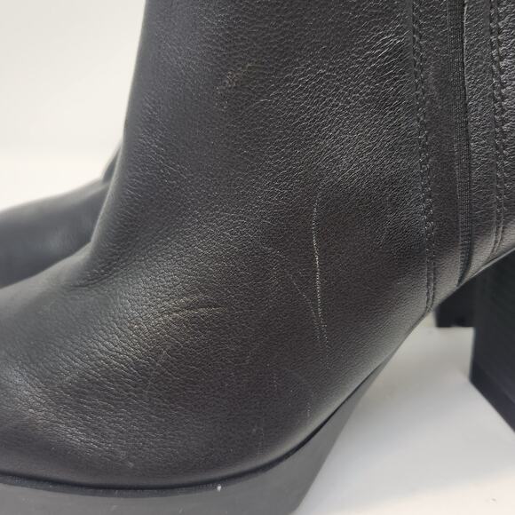 Kenneth Cole Justin Lug Sole Chelsea Ankle Boots Women Size 11 Black Leather - Picture 5 of 9